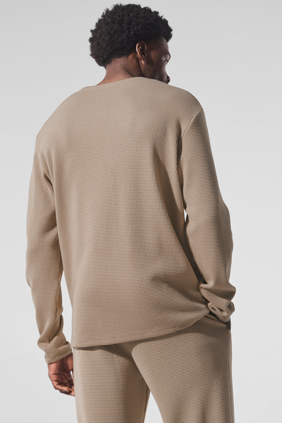 Elevate Waffle Long Sleeve Crew - Gravel image 3