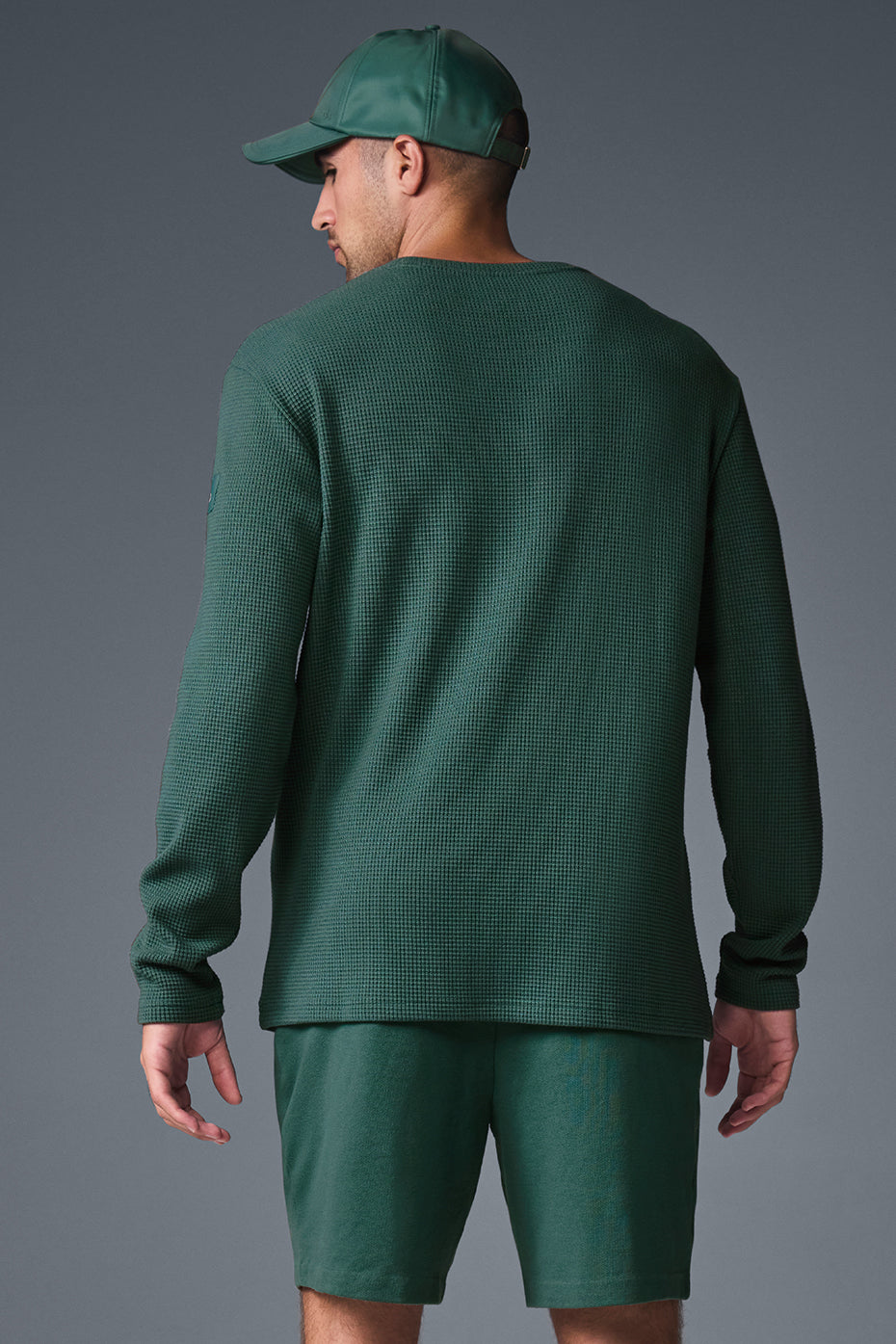 Elevate Waffle Long Sleeve Crew - Winter Ivy image 3