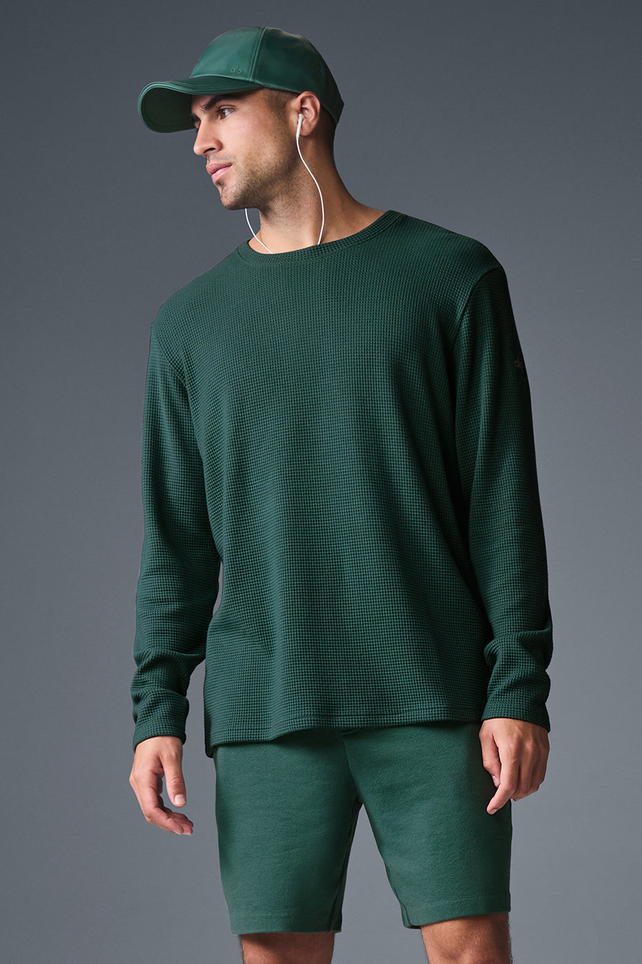 Elevate Waffle Long Sleeve Crew - Winter Ivy image 4
