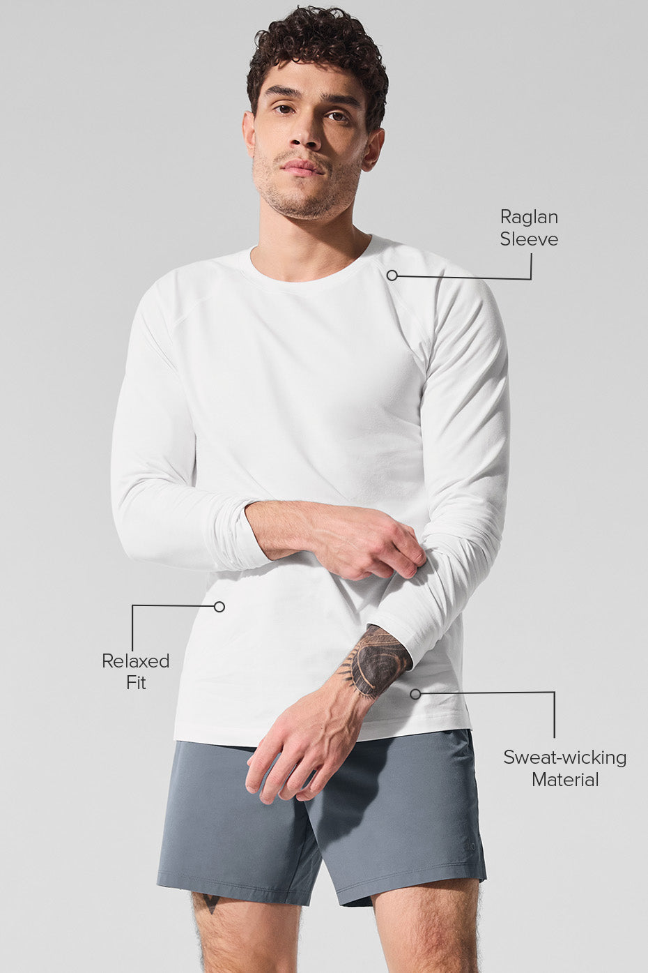 ALO Vapor Crewneck Long Sleeve - White image 2