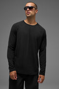 ALO Vapor Crewneck Long Sleeve - Black image 1