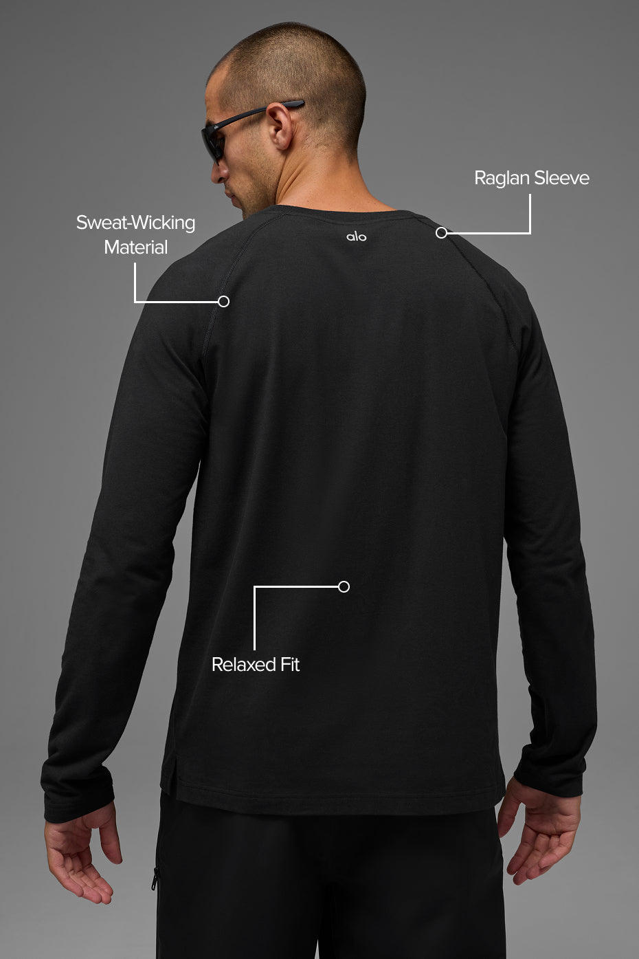 ALO Vapor Crewneck Long Sleeve - Black image 2