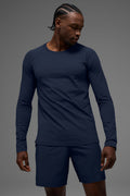 ALO Vapor Crewneck Long Sleeve - Navy image 1