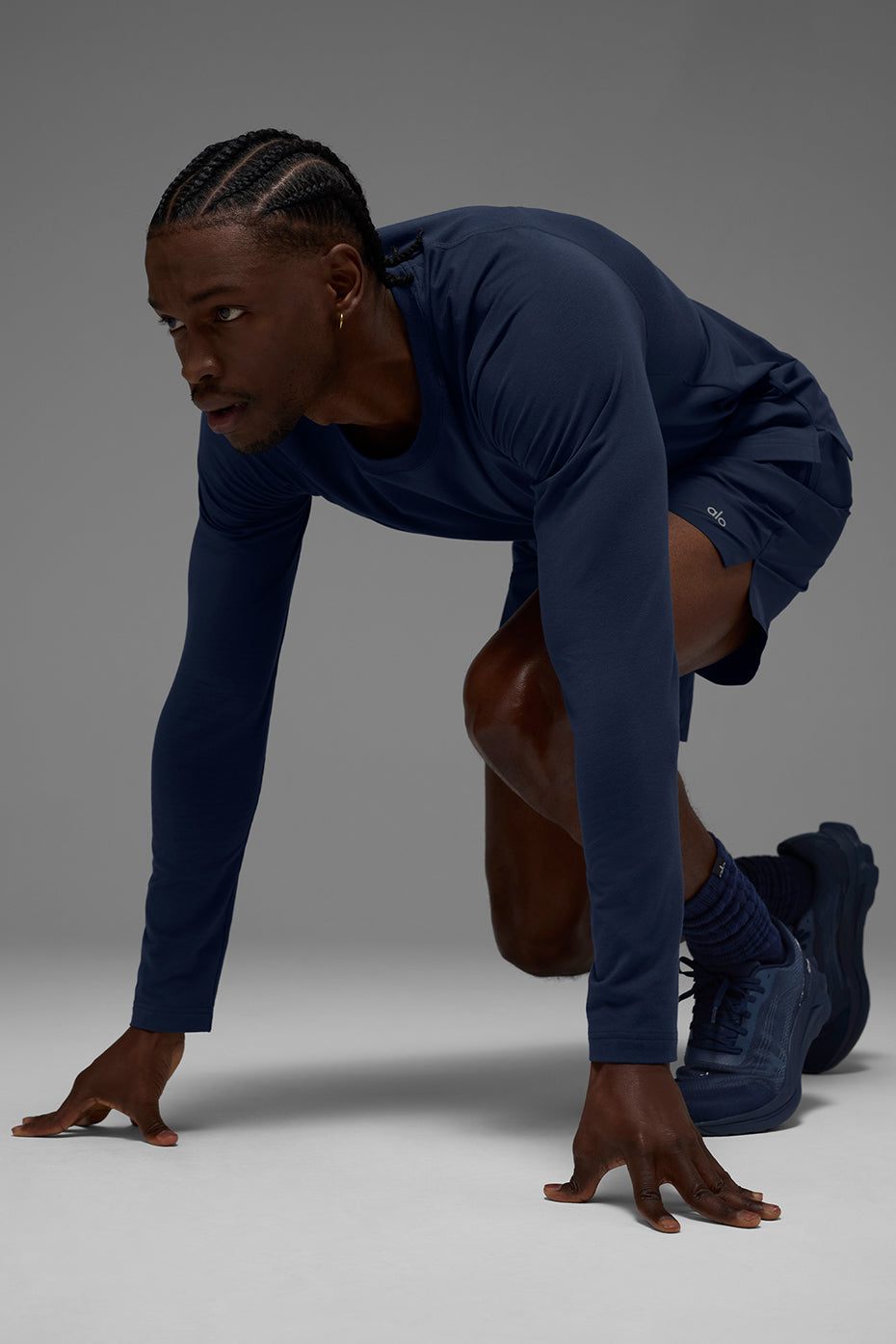 ALO Vapor Crewneck Long Sleeve - Navy image 3