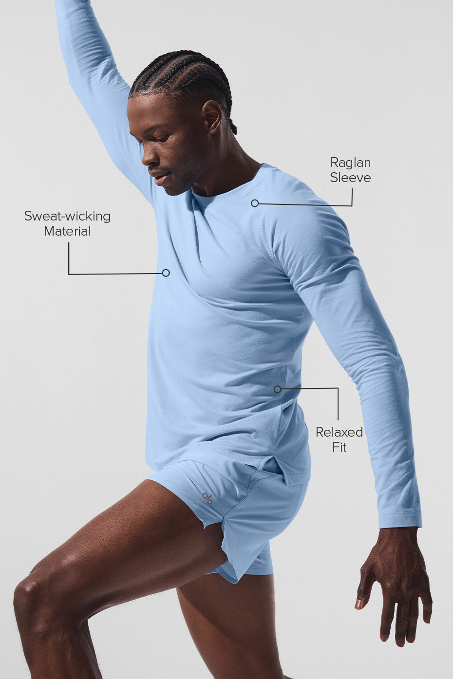 ALO Vapor Crewneck Long Sleeve - Seashell Blue image 2