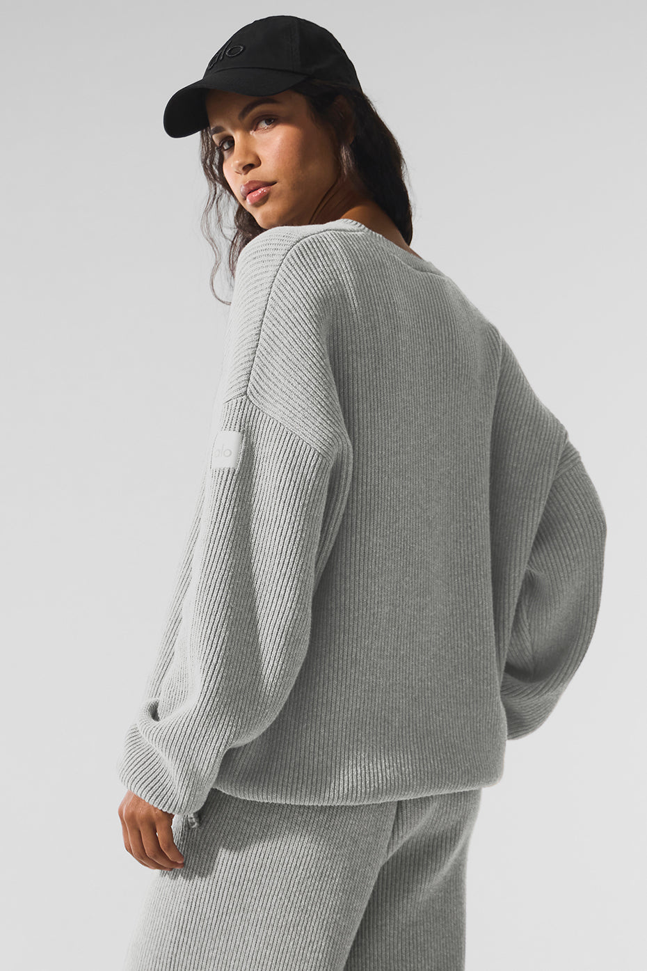 Domain Rib Knit Crew Sweater - Athletic Heather Grey image 4