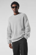 Domain Rib Knit Crew Sweater - Athletic Heather Grey image 1