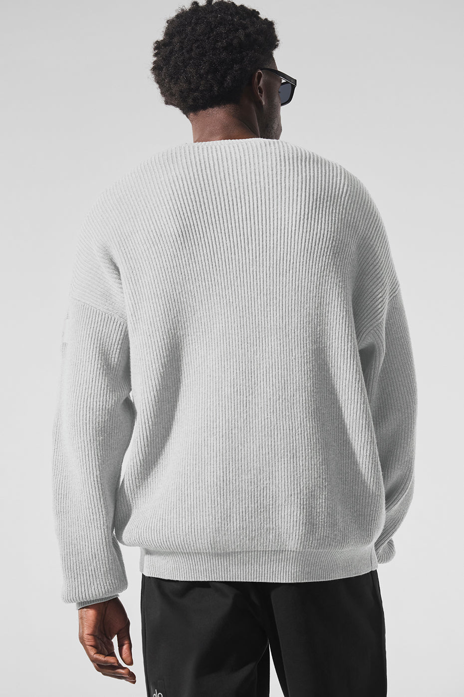 Domain Rib Knit Crew Sweater - Athletic Heather Grey image 3