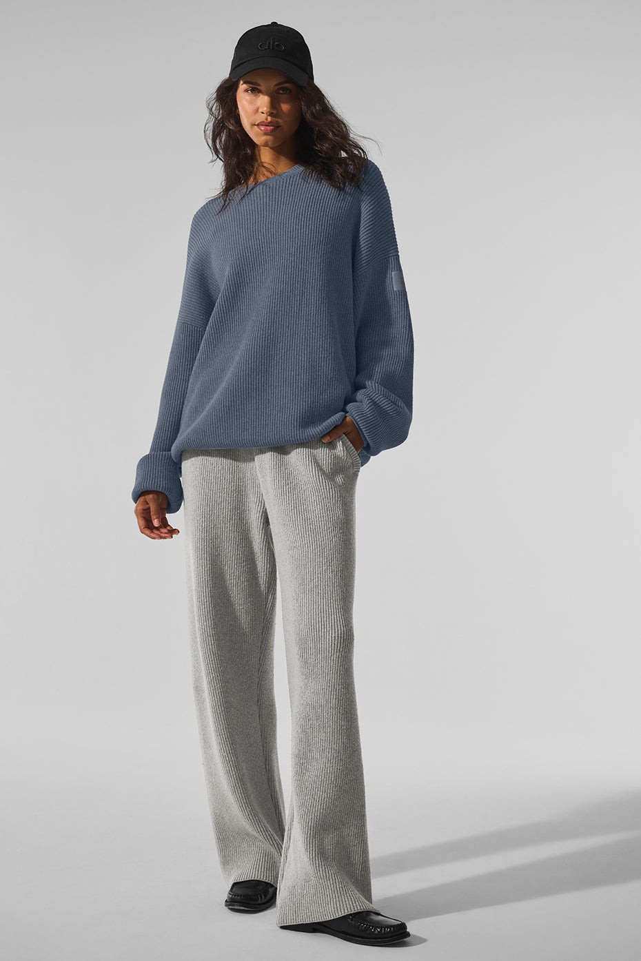 Domain Rib Knit Crew Sweater - Bluestone image 4
