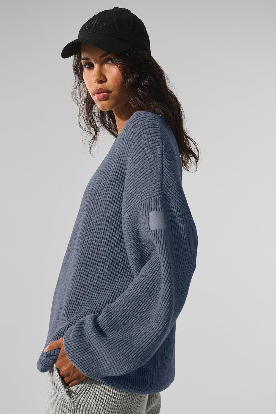 Domain Rib Knit Crew Sweater - Bluestone image 3