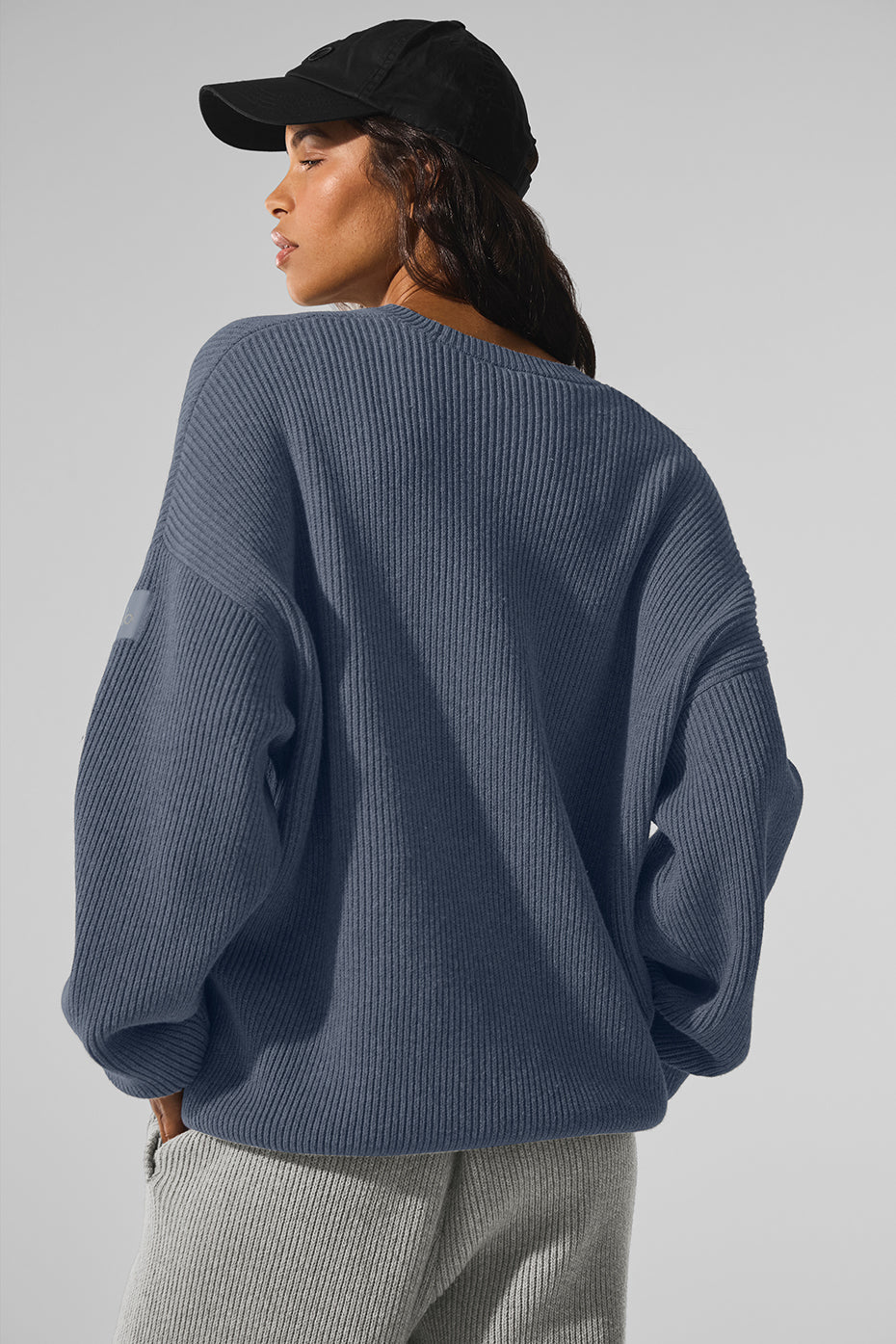 Domain Rib Knit Crew Sweater - Bluestone image 2