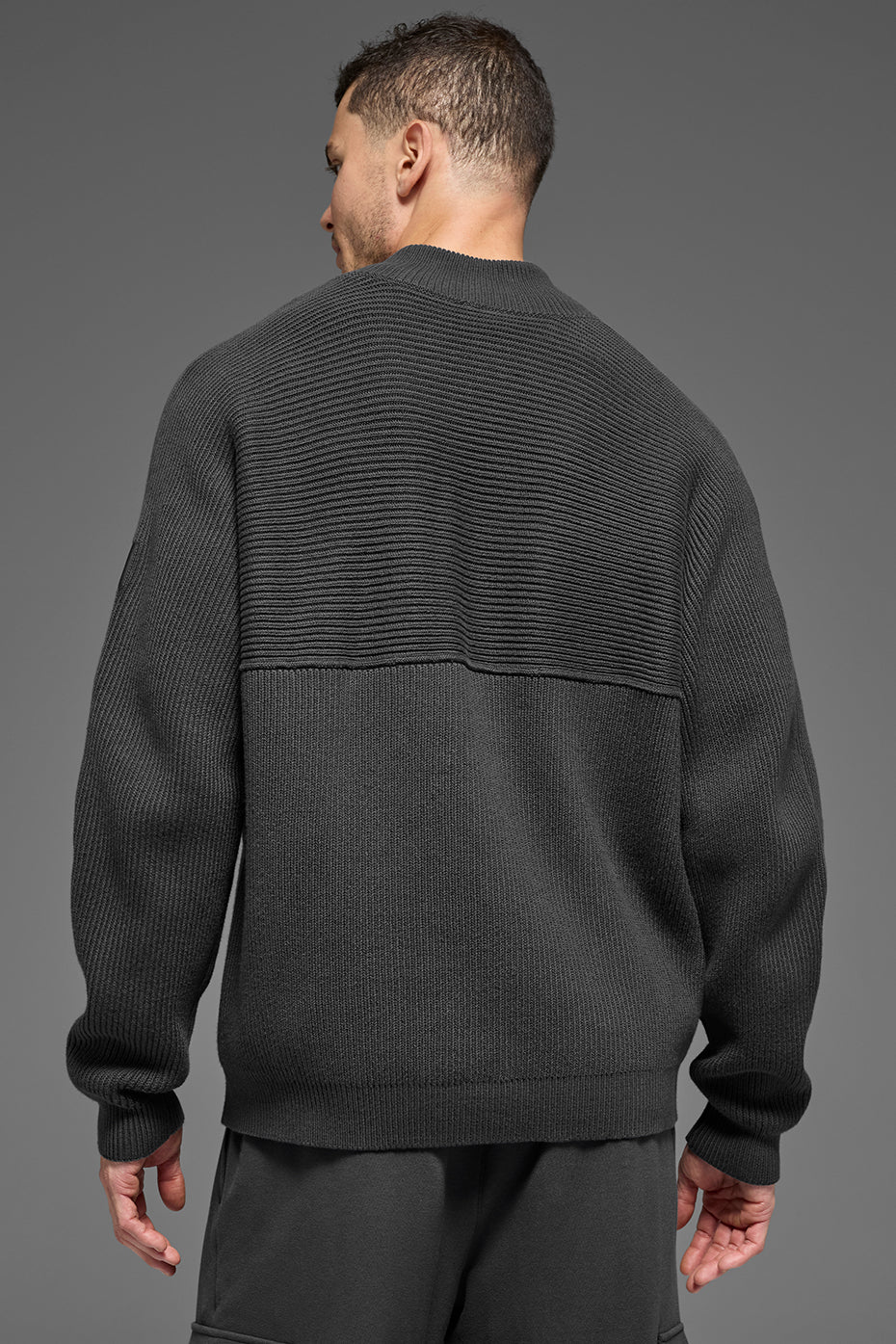 Domain Shift Rib Knit 1/4 Zip Sweater - Anthracite image 4
