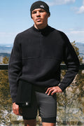 Domain Shift Rib Knit 1/4 Zip Sweater - Anthracite image 1