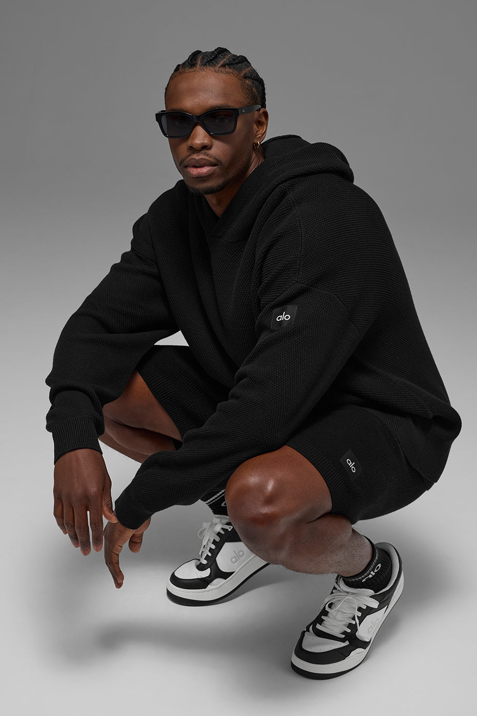 Sports Club Sweater Knit Hoodie - Black image 4