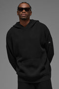 Sports Club Sweater Knit Hoodie - Black image 1