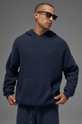 Sports Club Sweater Knit Hoodie - Navy image 1