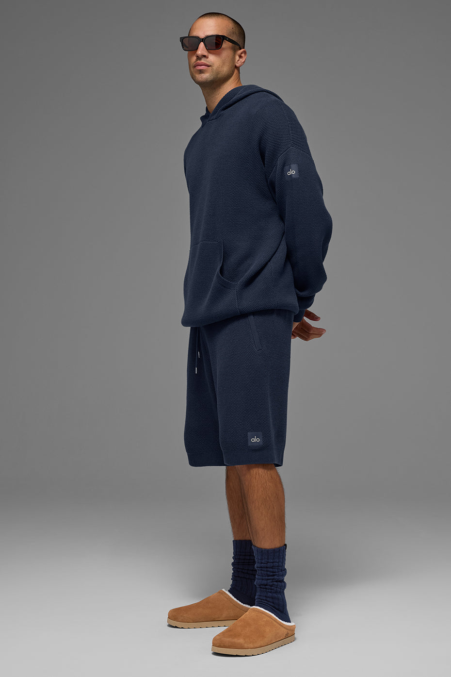 Sports Club Sweater Knit Hoodie - Navy image 5
