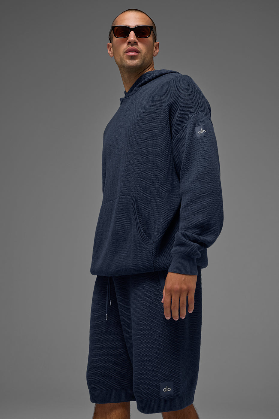 Sports Club Sweater Knit Hoodie - Navy image 3