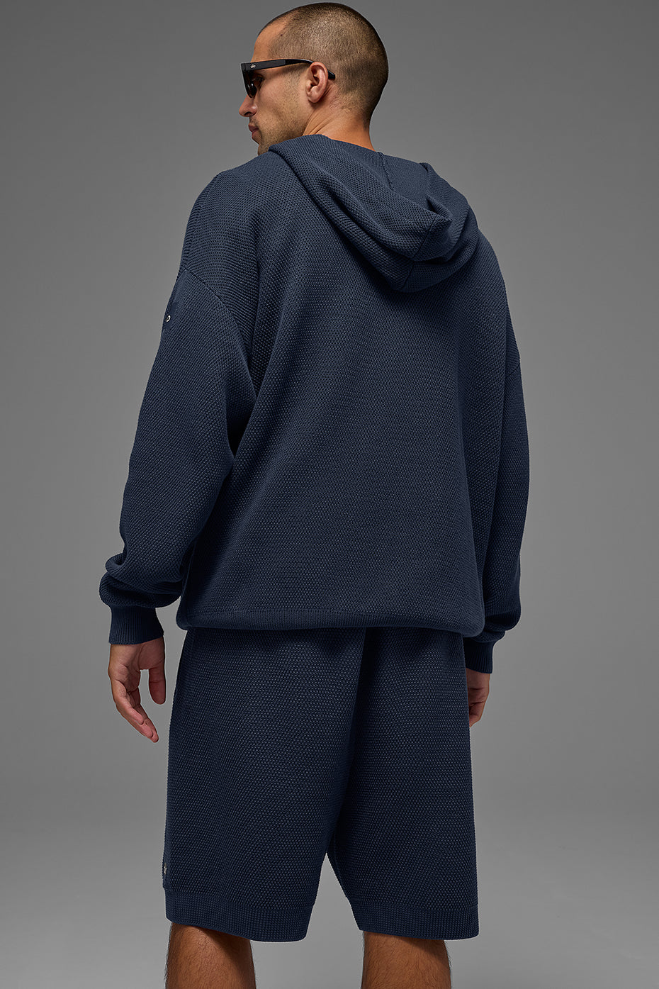 Sports Club Sweater Knit Hoodie - Navy image 4