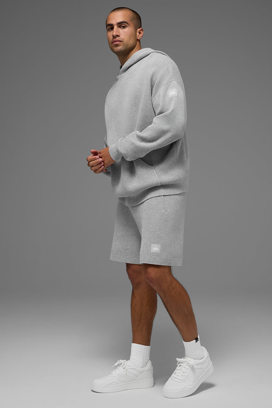 Sports Club Sweater Knit Hoodie - Athletic Heather Grey image 4