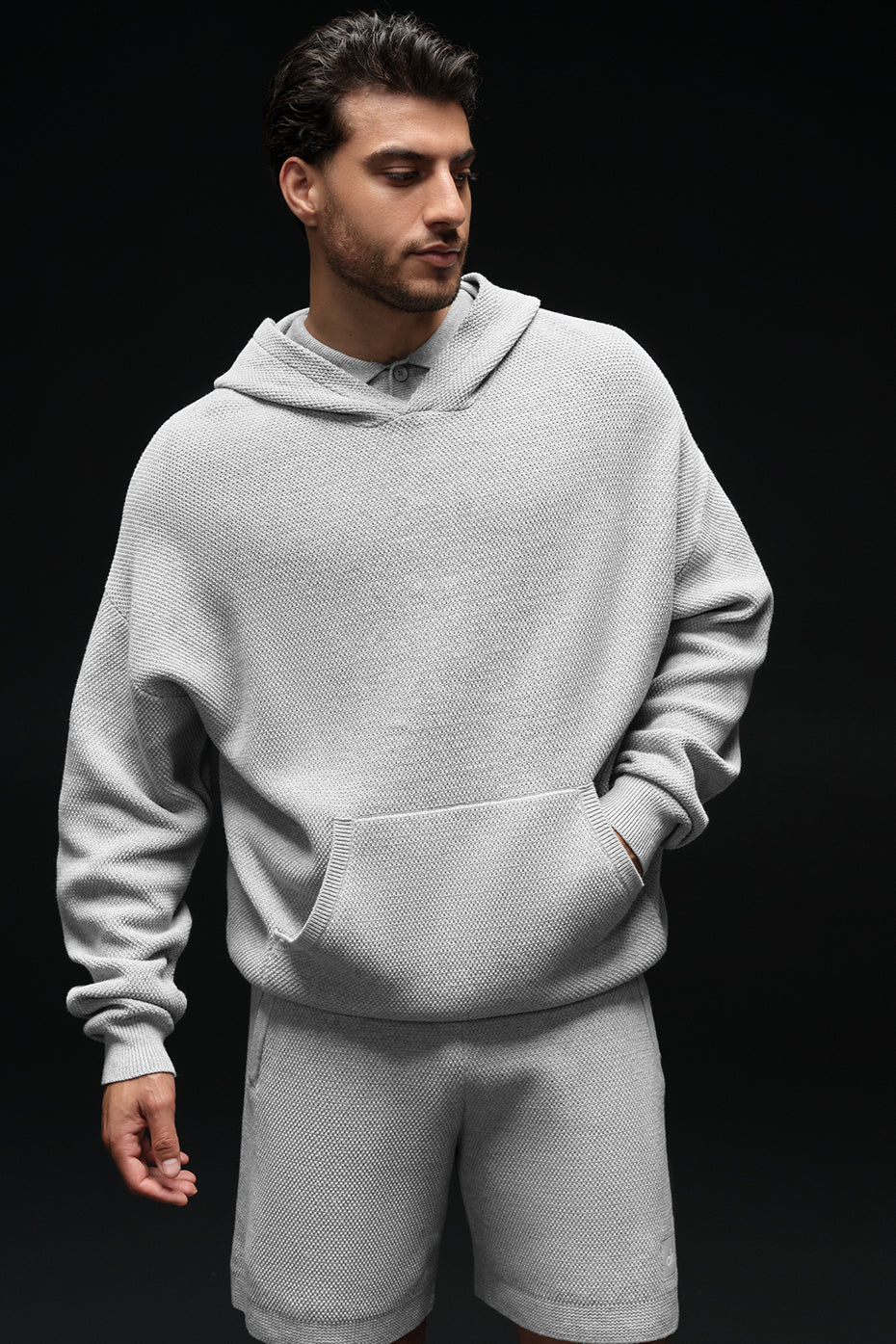 Sports Club Sweater Knit Hoodie - Athletic Heather Grey image 5