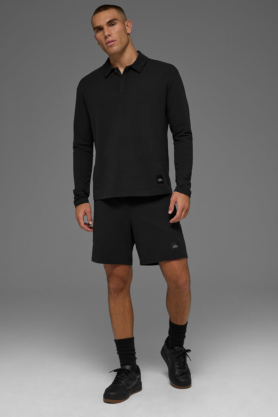 Double Take Long Sleeve Polo - Black image 5