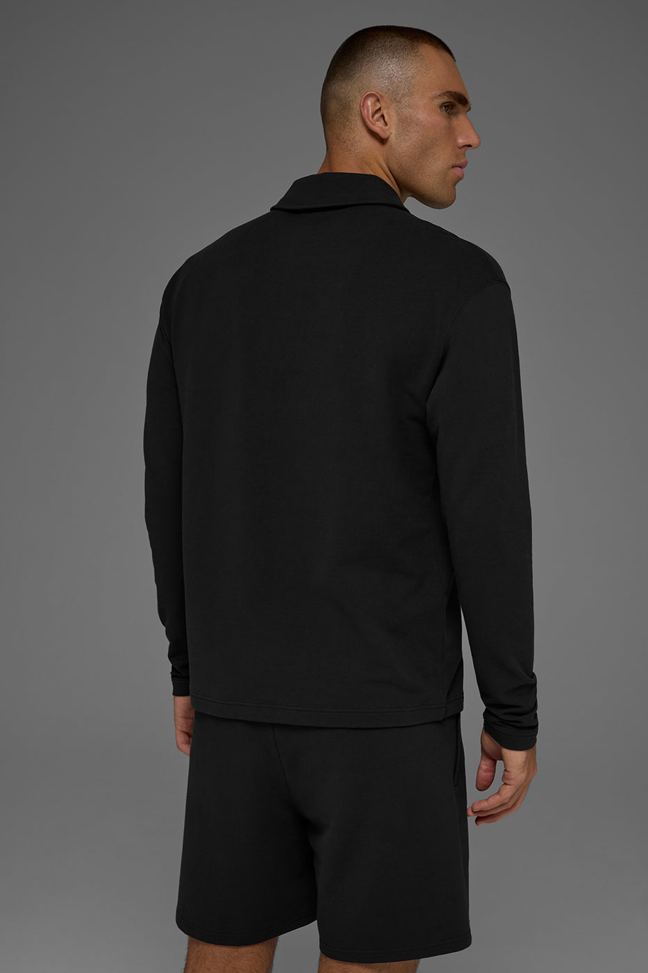 Double Take Long Sleeve Polo - Black image 3