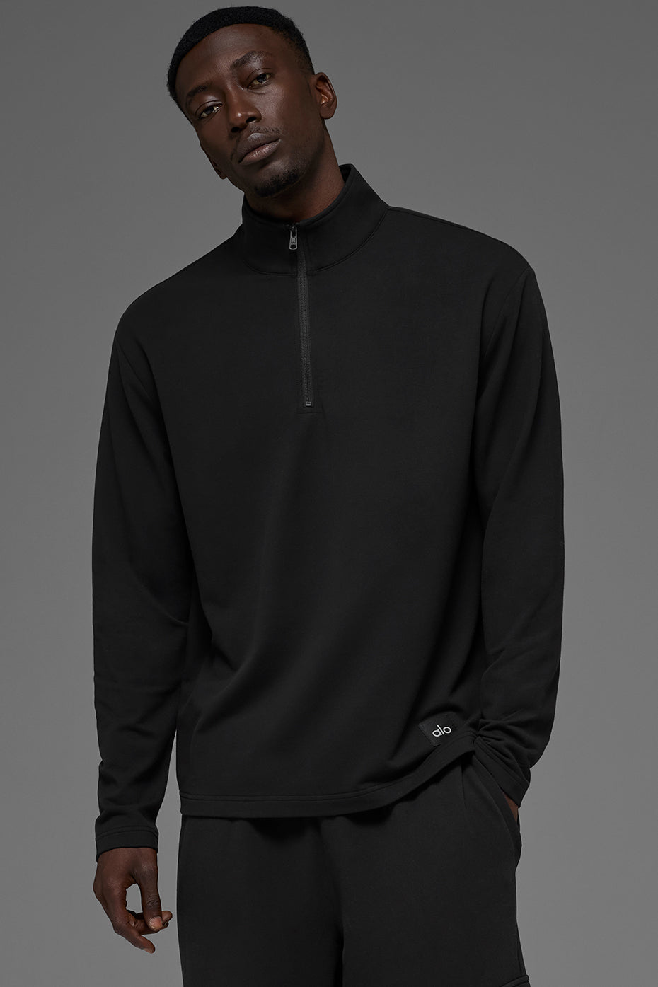 Double Take Long Sleeve 1/4 Zip - Black image 1