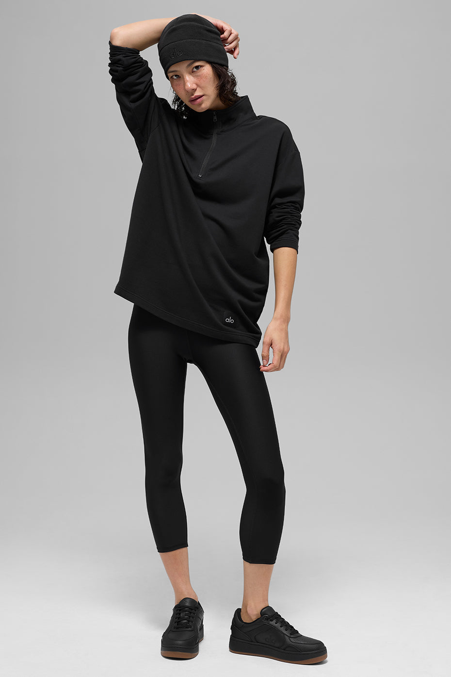 Double Take Long Sleeve 1/4 Zip - Black image 5