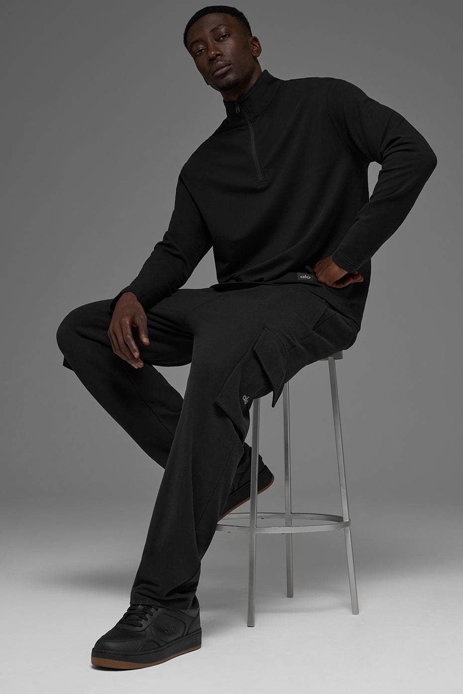 Double Take Long Sleeve 1/4 Zip - Black image 4