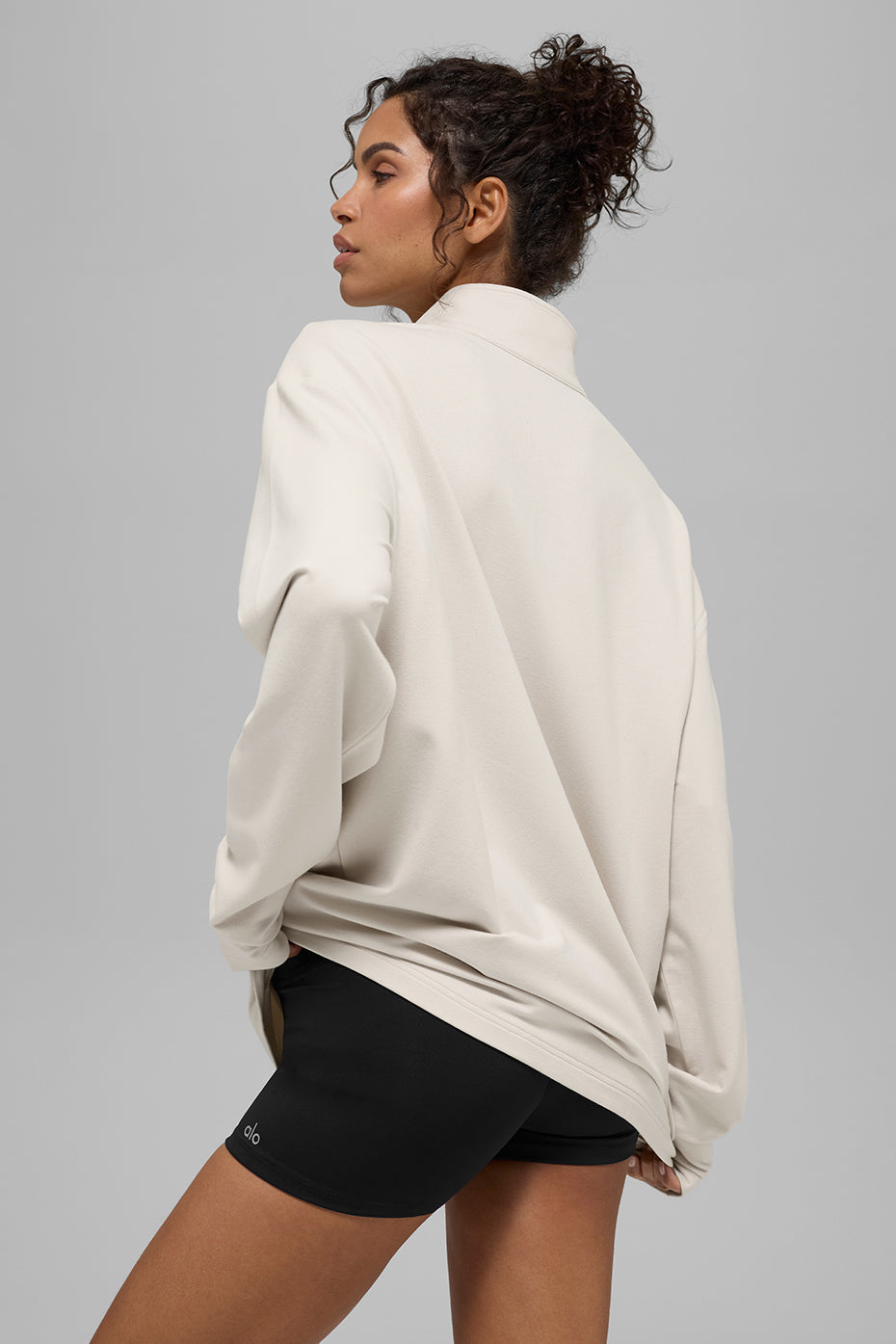 Double Take Long Sleeve 1/4 Zip - Bone image 3