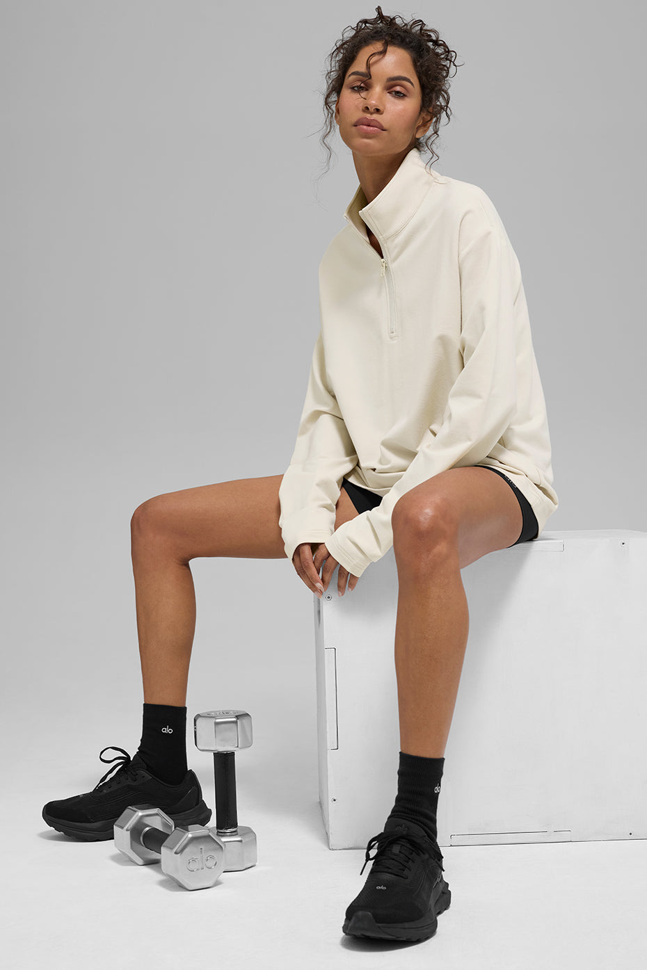 Double Take Long Sleeve 1/4 Zip - Bone image 5