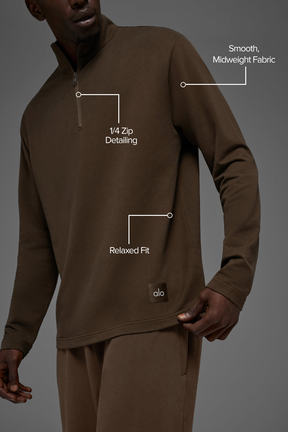 Double Take Long Sleeve 1/4 Zip - Espresso image 2