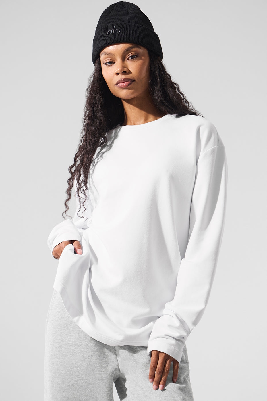 Double Take Long Sleeve Crew - White image 1