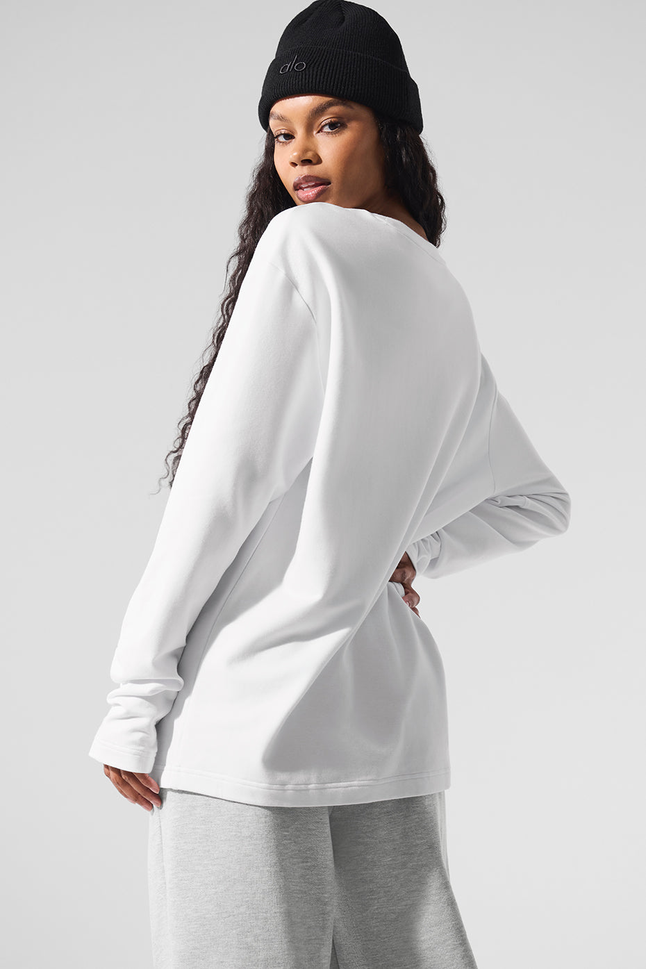 Double Take Long Sleeve Crew - White image 2