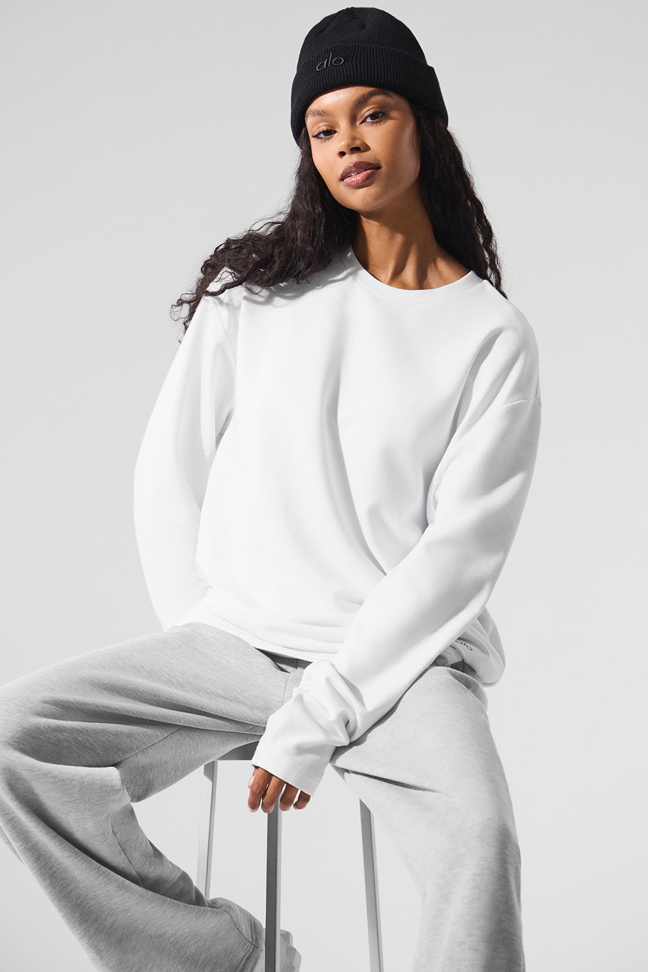 Double Take Long Sleeve Crew - White image 4