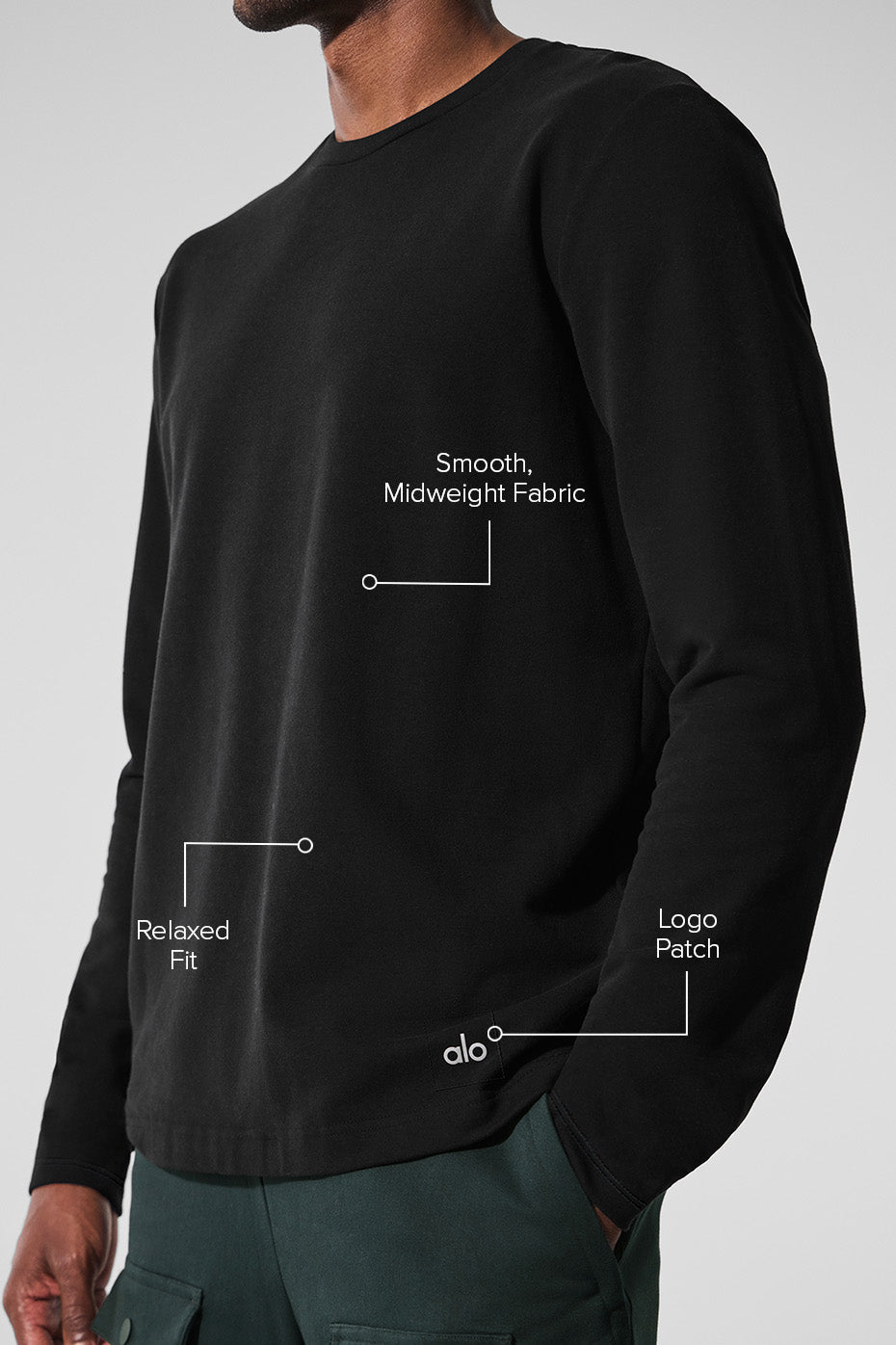 Double Take Long Sleeve Crew - Black image 2