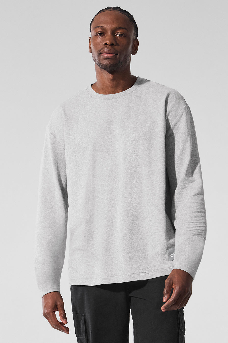 Double Take Long Sleeve Crew - Athletic Heather Grey image 1