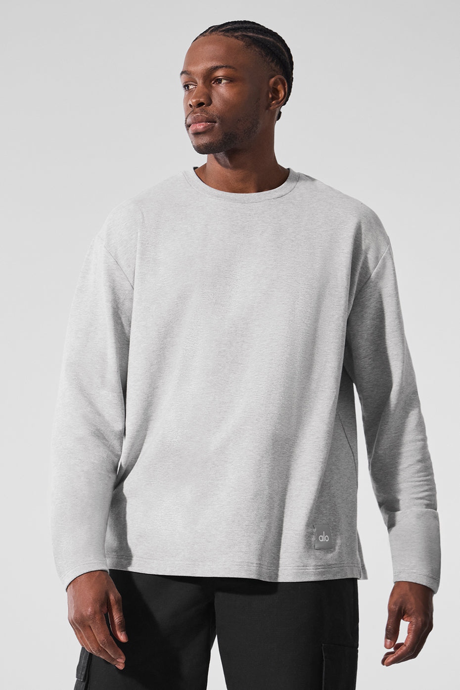 Double Take Long Sleeve Crew - Athletic Heather Grey image 4
