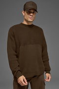 Domain Shift Rib Knit Sweater Crew - Espresso image 1