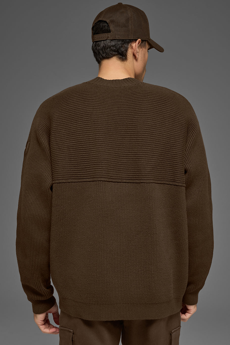 Domain Shift Rib Knit Sweater Crew - Espresso image 3