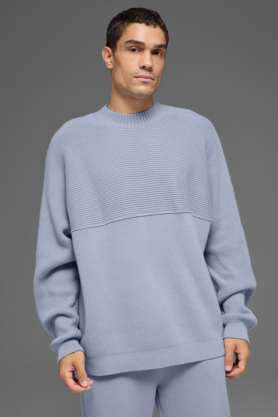 Domain Shift Rib Knit Sweater Crew - Winter Frost image 1