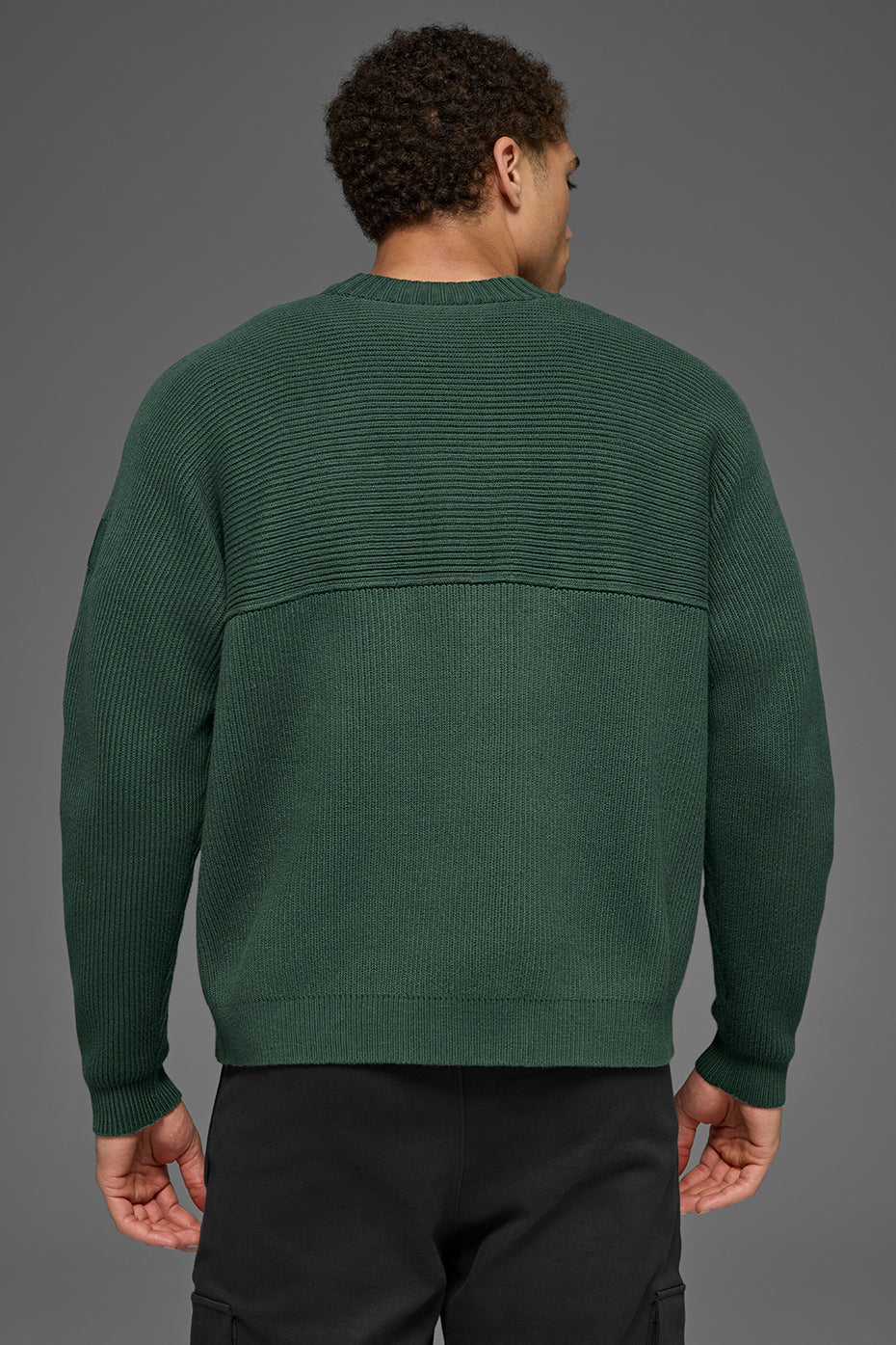 Domain Shift Rib Knit Sweater Crew - Clover Green image 4