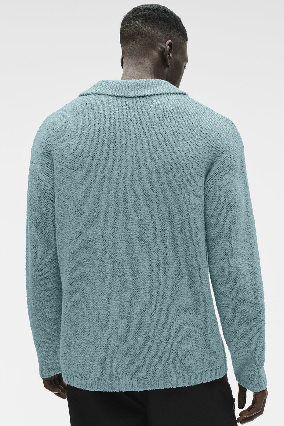 Textured Knit Long Sleeve Polo - Desert Sage image 4