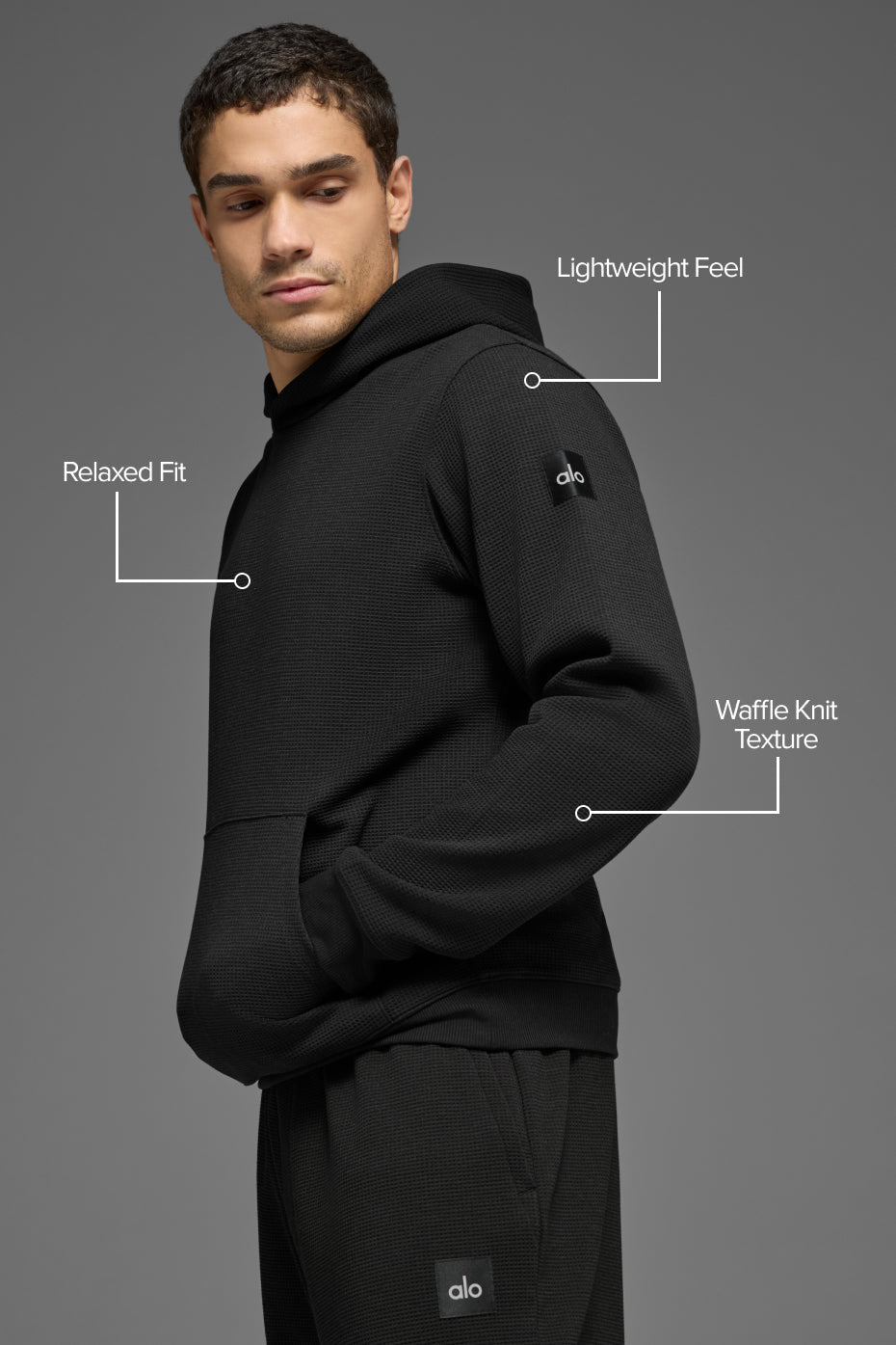 Waffle Lounge Hoodie - Black image 2