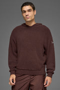 Textured Knit Hoodie - Brownstone image 1