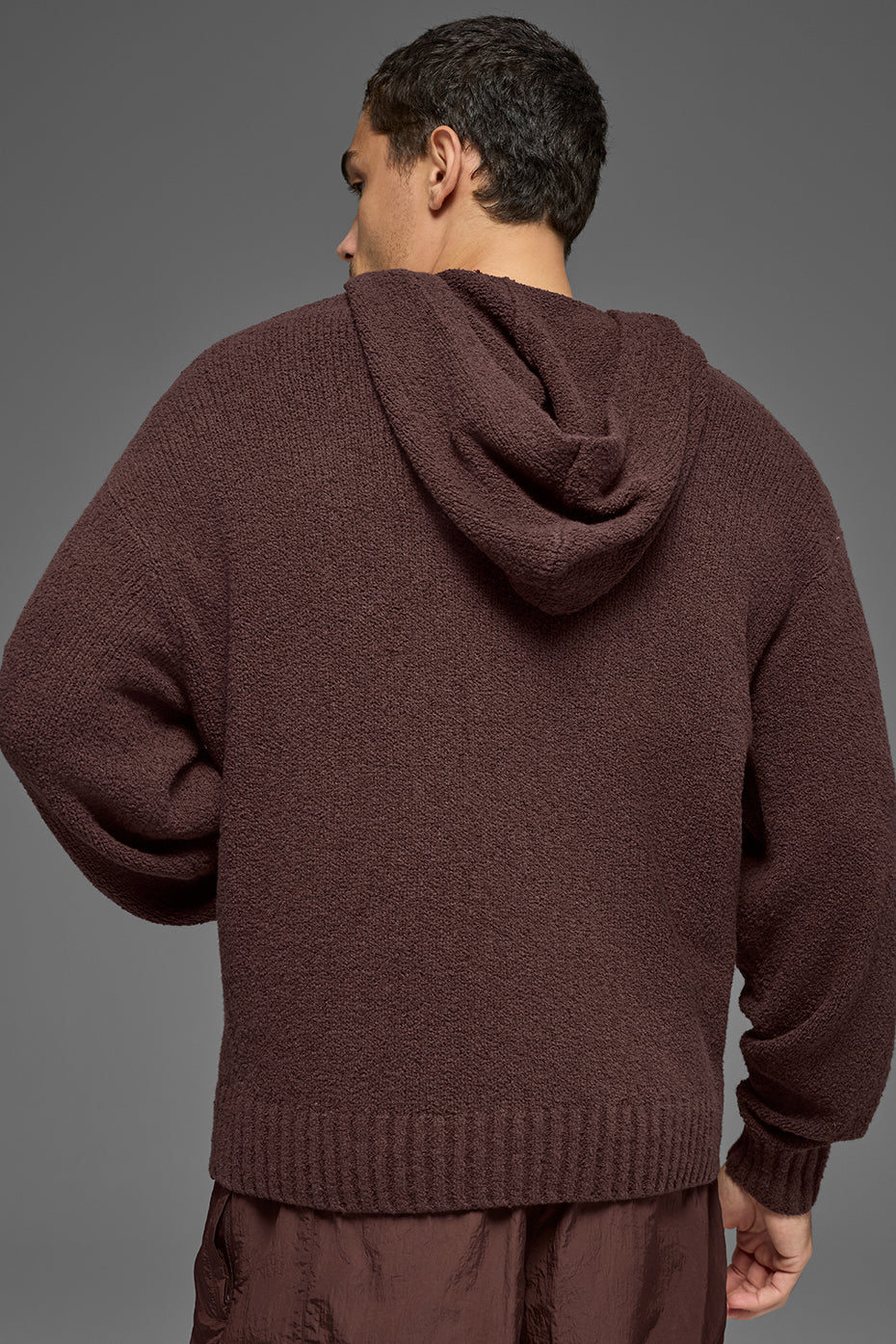 Textured Knit Hoodie - Brownstone image 2