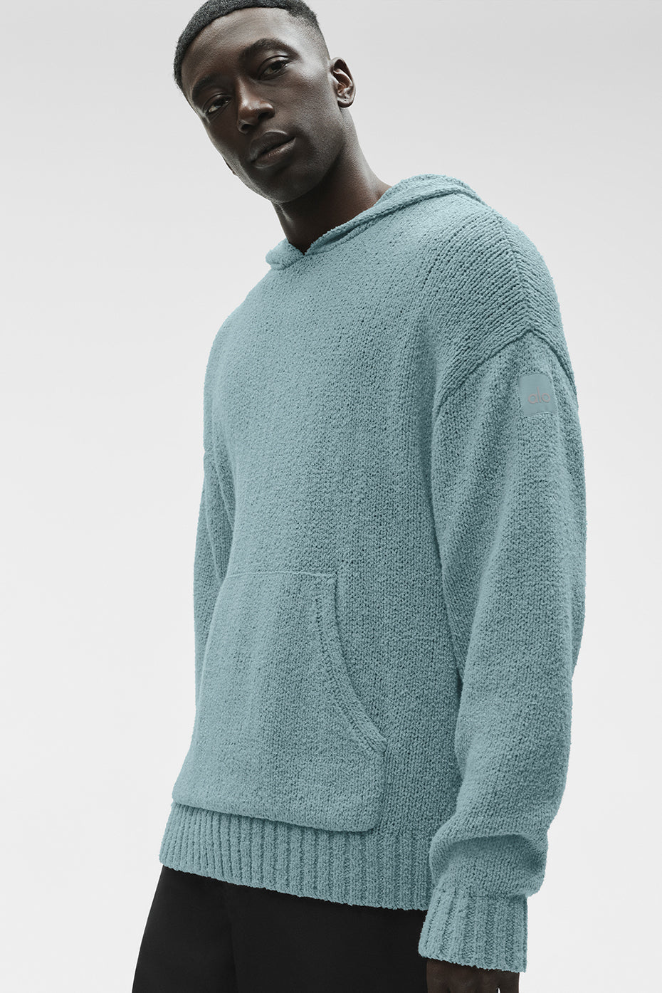 Textured Knit Hoodie - Desert Sage image 5