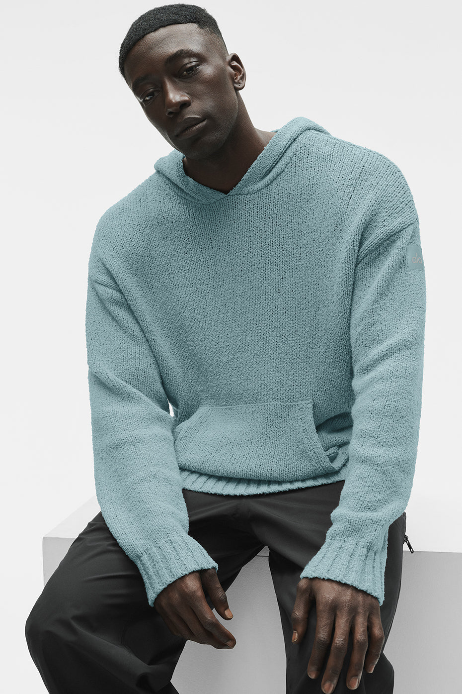 Textured Knit Hoodie - Desert Sage image 1