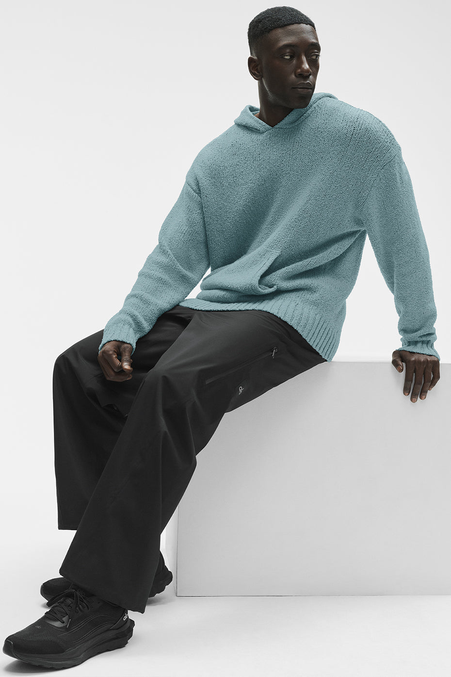 Textured Knit Hoodie - Desert Sage image 6